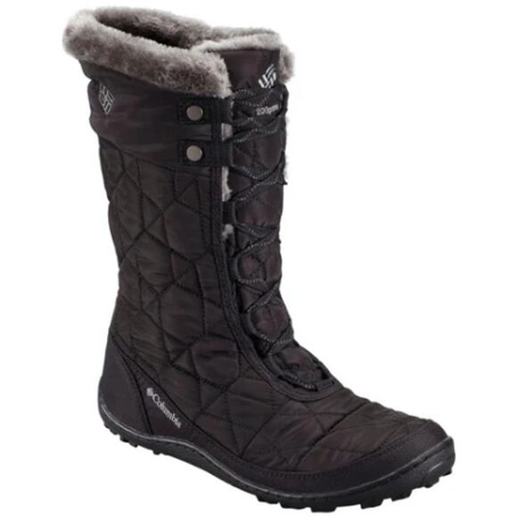 Columbia Women's Waterproof 200g Winter Snow Boots Black Quilted Size 10‎ - Picture 1 of 12